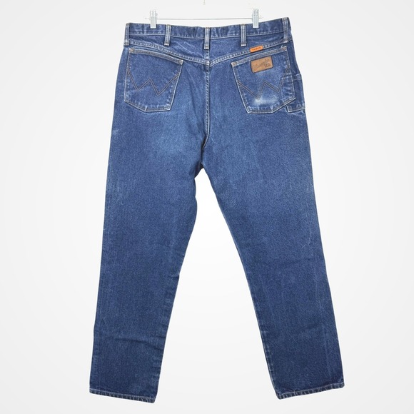 Wrangler Mens Flame Resistant Jeans Size 38x34 Blue Relaxed Workwear FR31MWZ - Picture 2 of 11